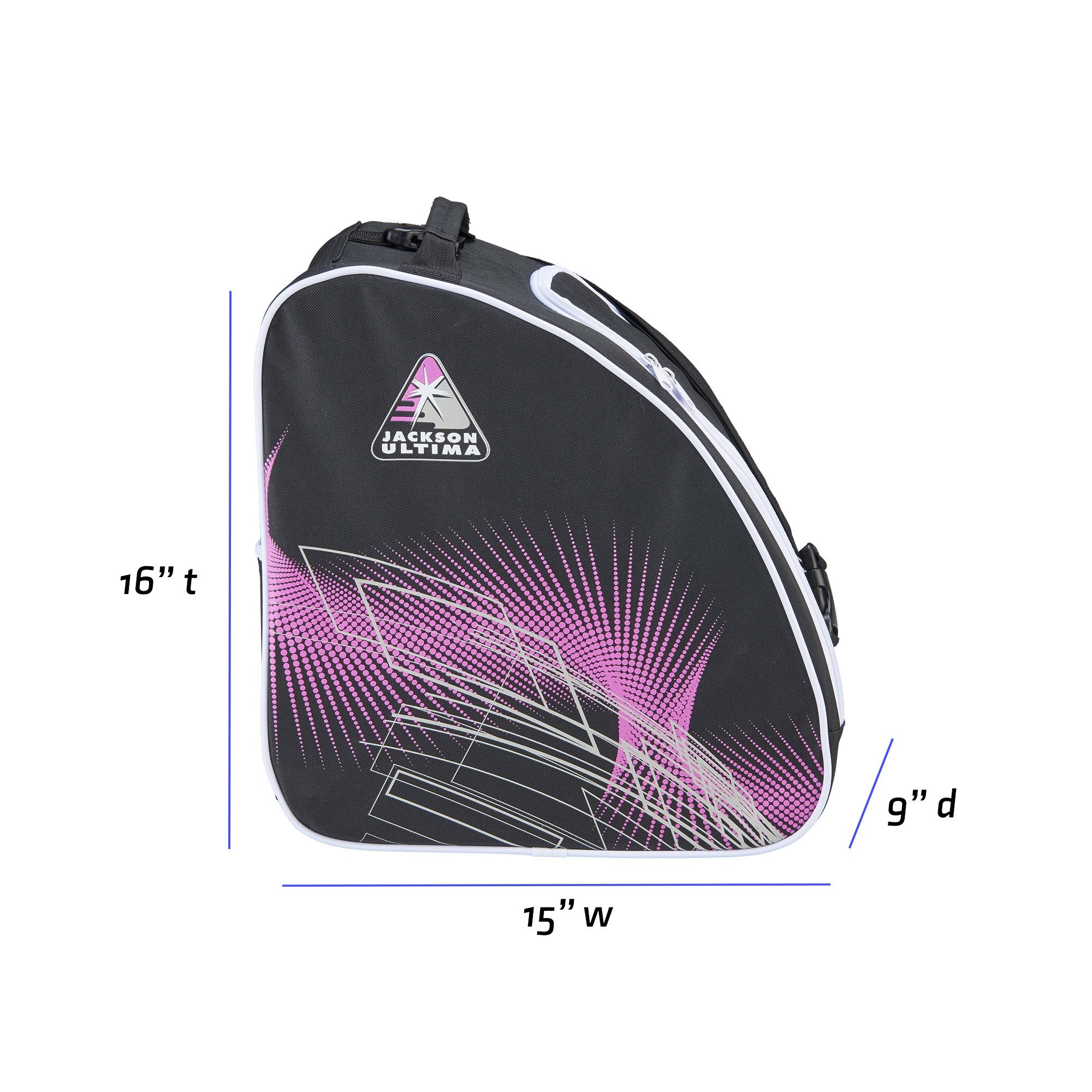 Jackson Ultima oversized skate bag in purple and black with white trim