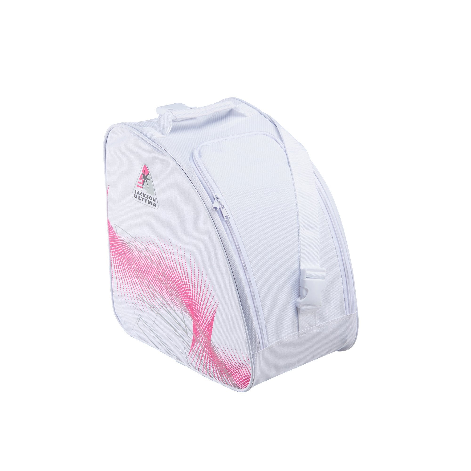 Jackson Ultima oversized skate bag in pink and white with white trim