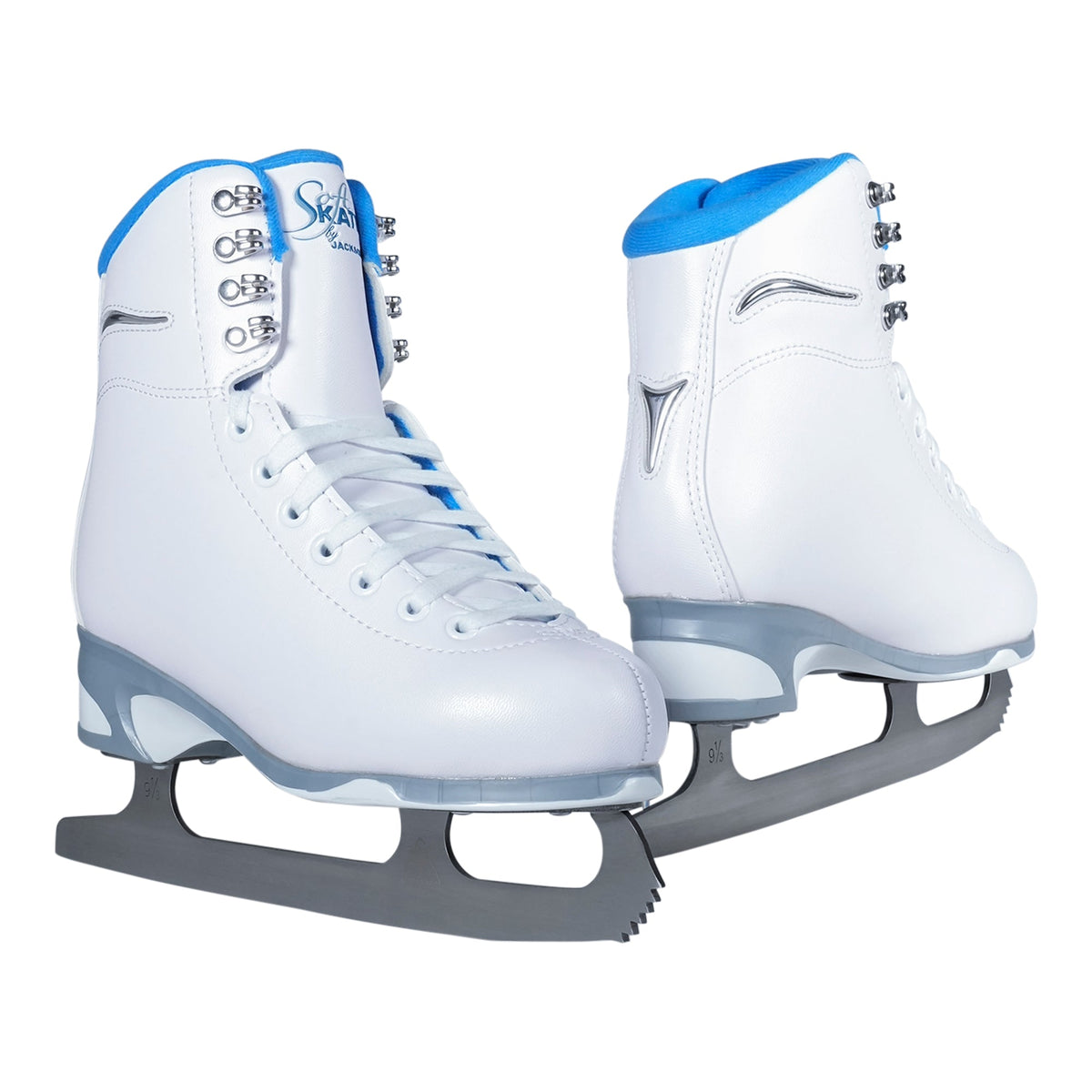 Jackson Ultima Finesse women's girls white figure skate with purple trim