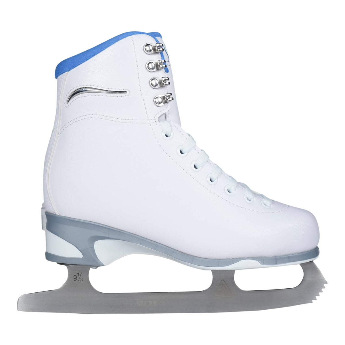Jackson Ultima Finesse women's girls white figure skate with blue trim