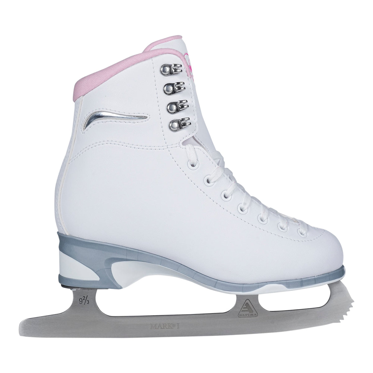 Jackson Ultima Finesse women's girls white figure skate with pink trim
