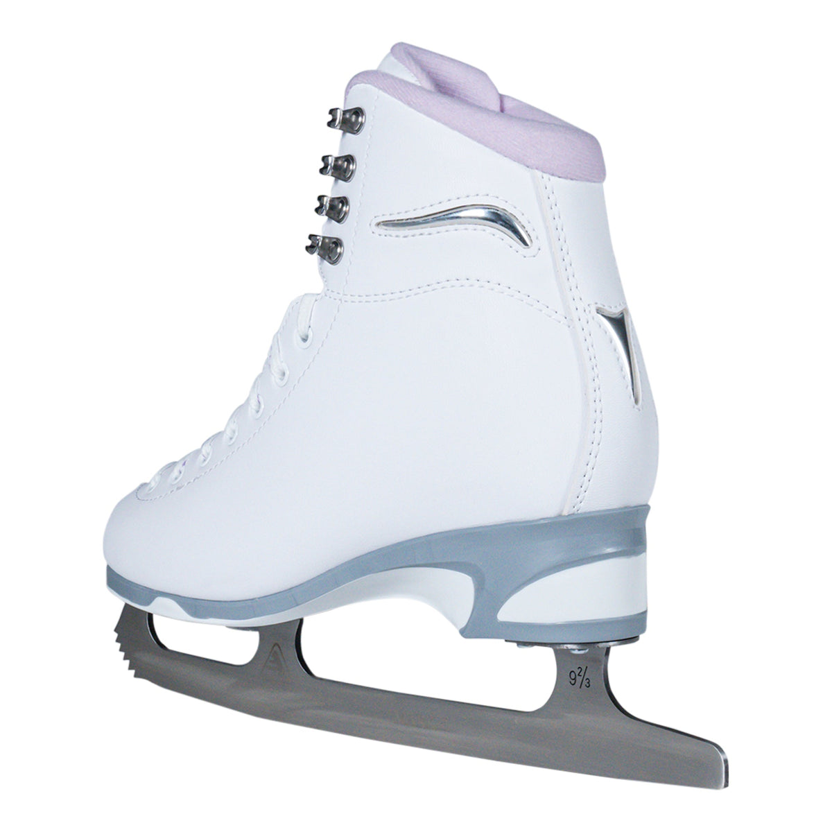 Jackson Ultima Finesse women's girls white figure skate with purple trim