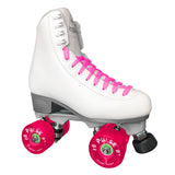 Jackson Finesse Viper Nylon Quad Roller Skate White with Pink Pulse Lite Wheels