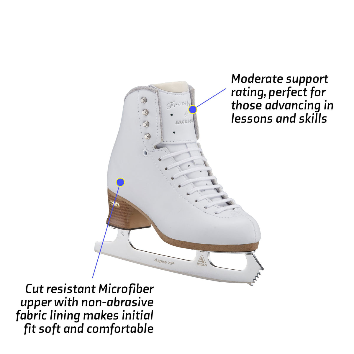 Jackson Ultima Freestyle white figure skate ultima aspire xp