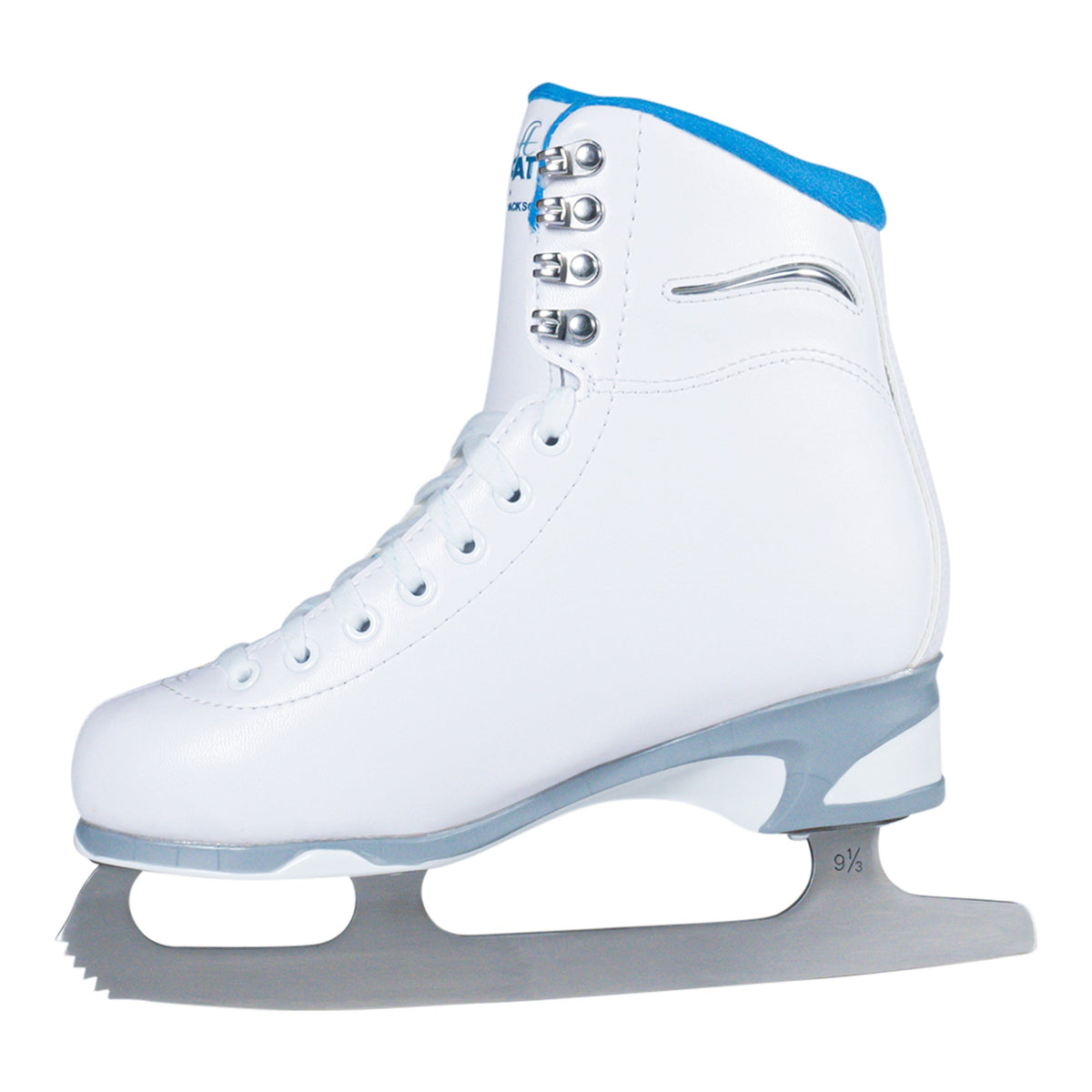 Jackson Ultima Finesse women's girls white figure skate with blue trim
