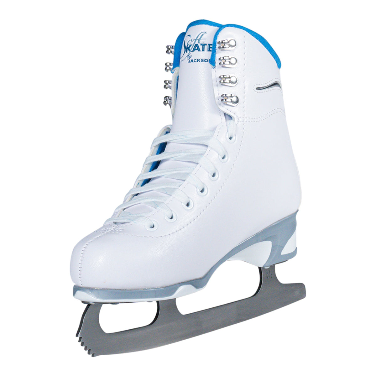 Jackson Ultima Finesse women's girls white figure skate with blue trim