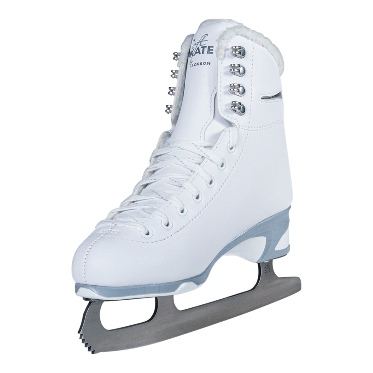 Jackson Ultima Finesse women's girls white figure skate with blue trim