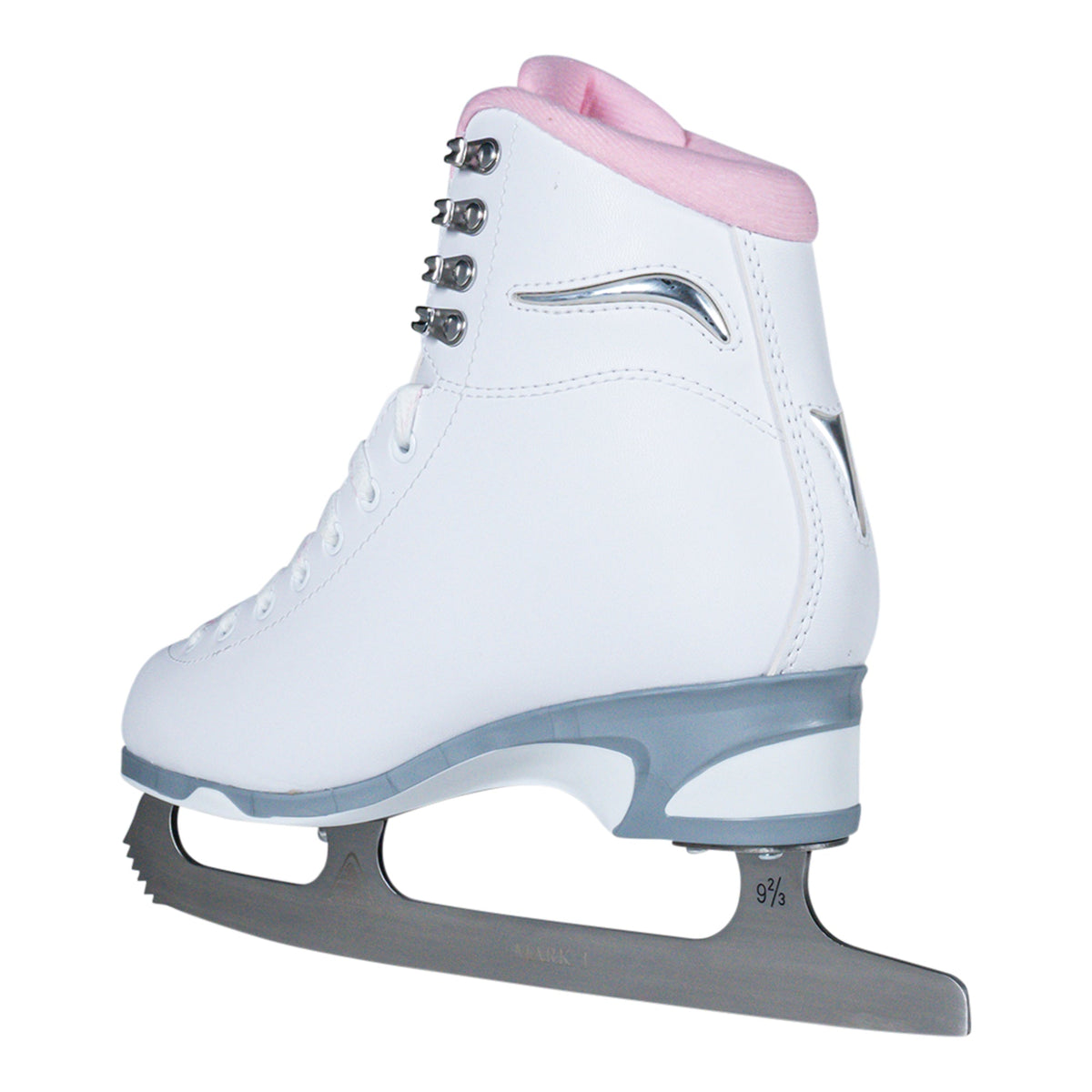 Jackson Ultima Finesse women's girls white figure skate with pink trim