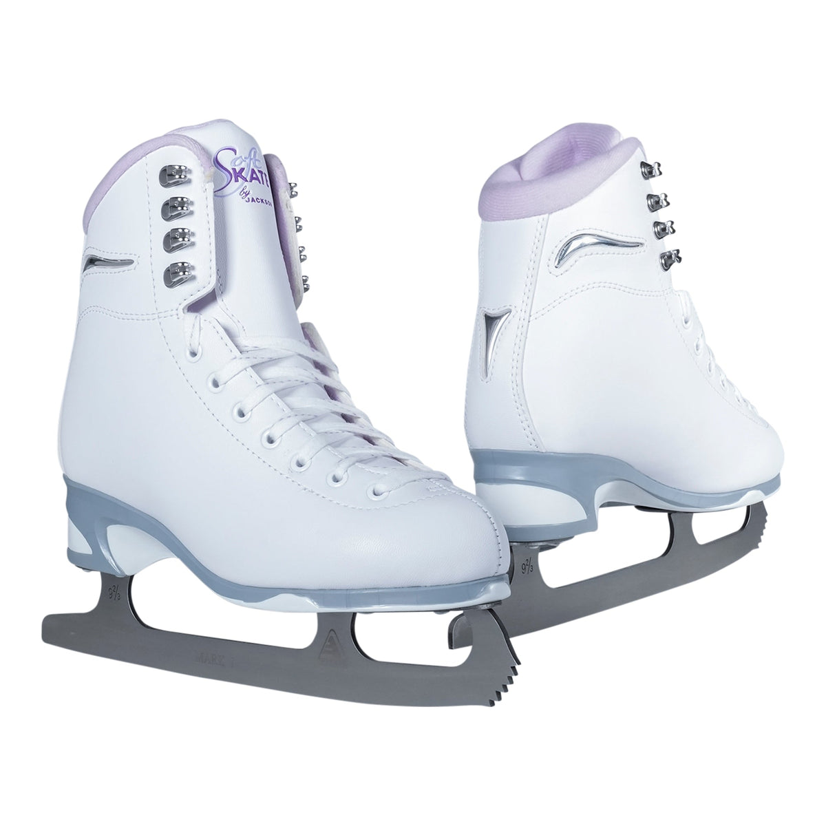 Jackson Ultima Finesse women's girls white figure skate with pink trim
