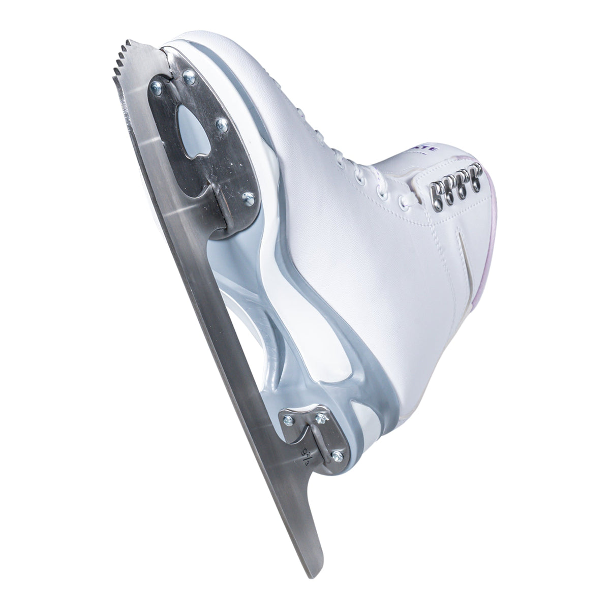 Jackson Ultima Finesse women's girls white figure skate with purple trim