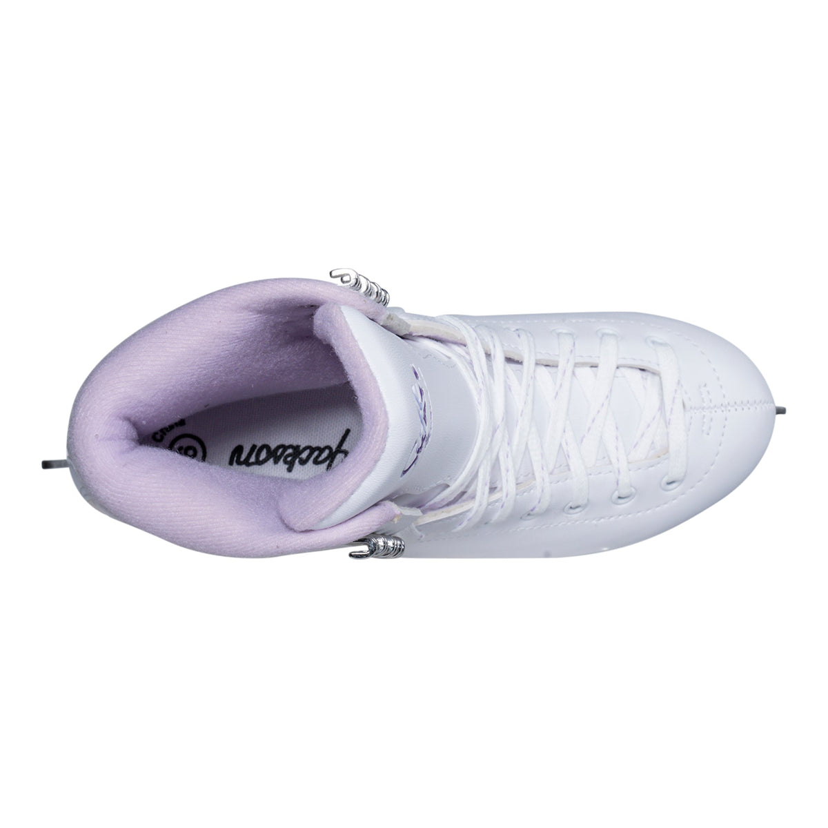 Jackson Ultima Finesse women's girls white figure skate with purple trim